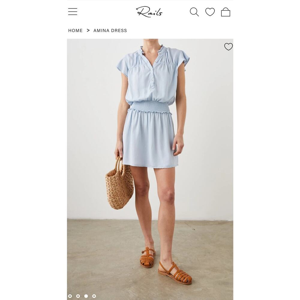 Rails Amina Flutter Sleeve Minidress Light Blue D… - image 3